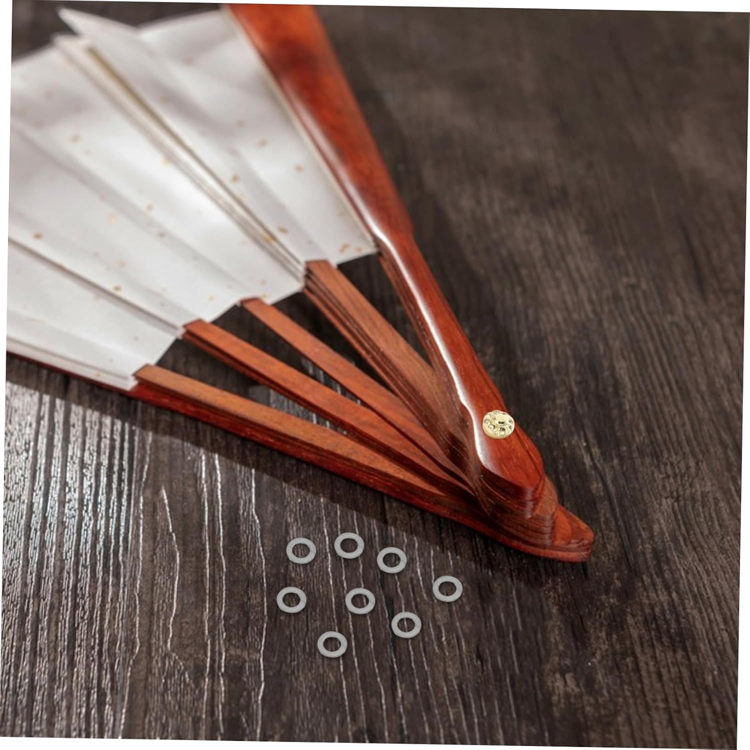 10pcs Silver Rivet Spacer Accessories for Handmade Folding Fans Fasteners for Repairs and Modifications Inner Diameter Easy Installation and Precision Engineering