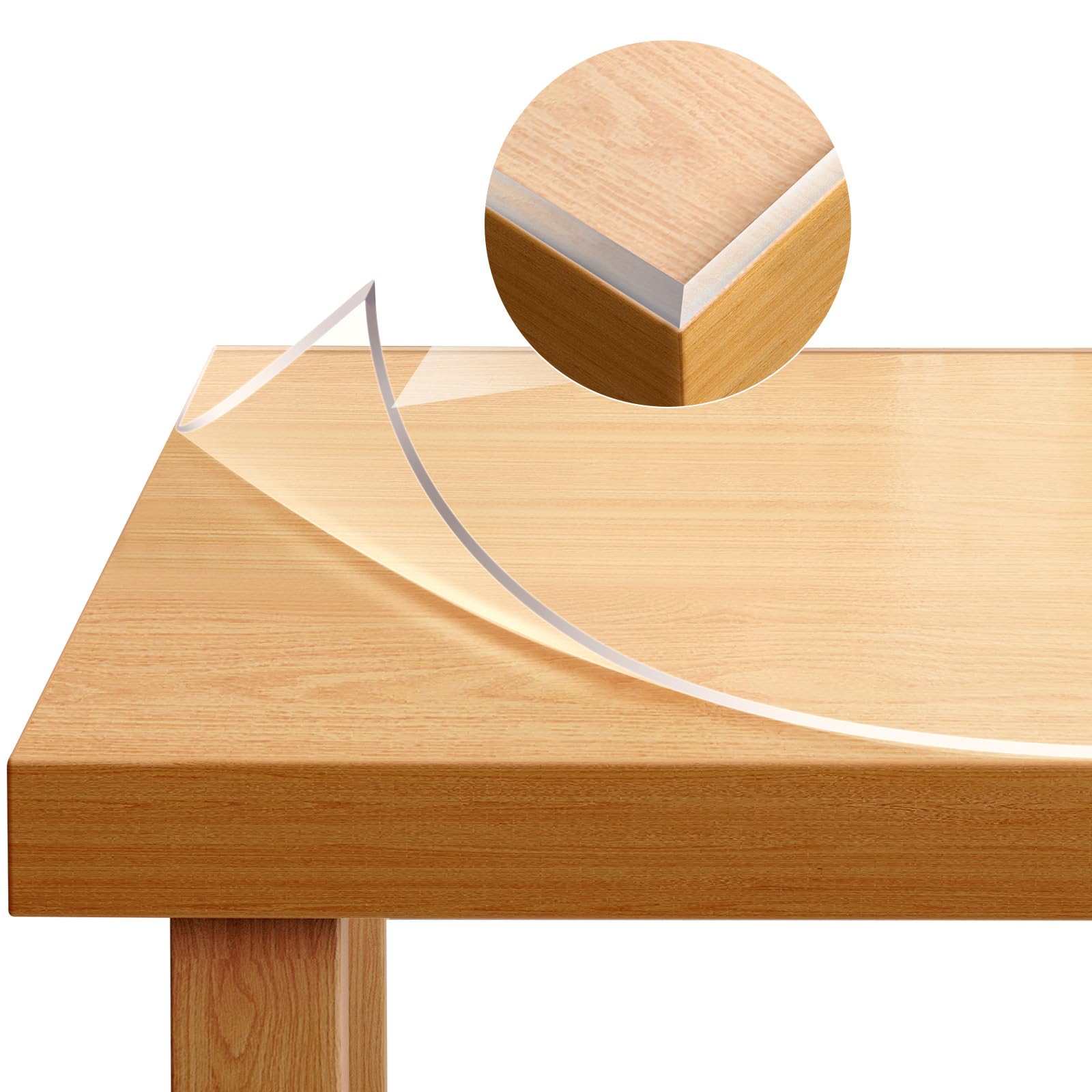 WOLTU Mantel Transparente PVC Impermeable, Protector de Mesa, 100x200 cm | Mantel impermeable de plástico rectangular, ideal para comedor y oficina