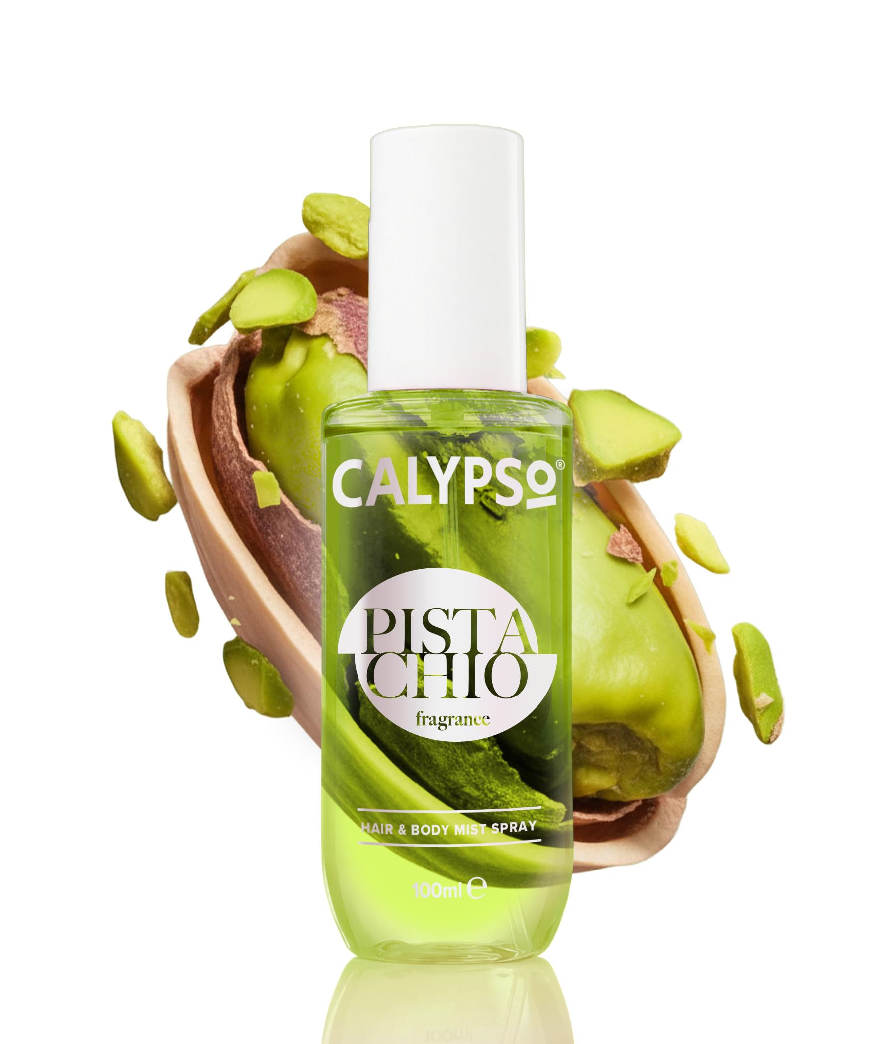 Calypso Pistachio Hair and Body Mist Spray, Caramel and Almond Fragrance, 100ml