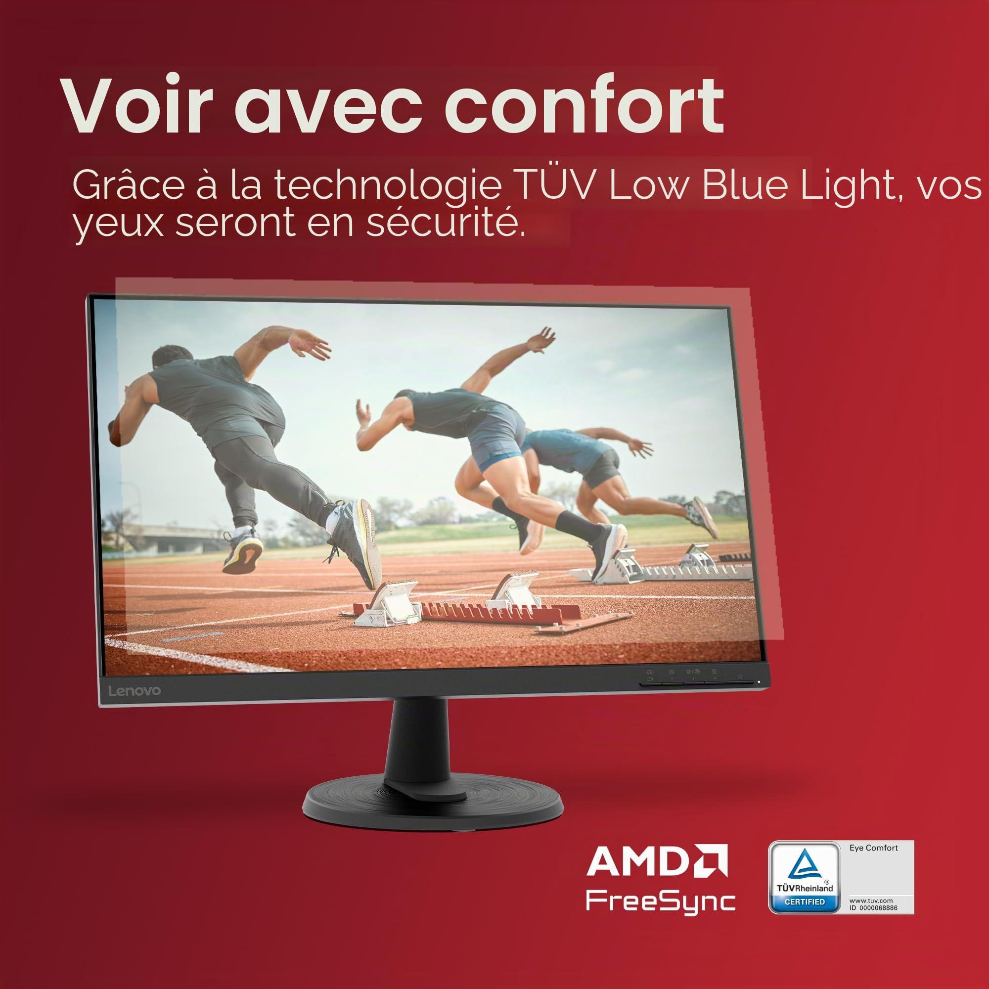 Lenovo D24-45 Moniteur - Écran FullHD 24 Pouces (1920 x 1080, VA, Bords Ultra-Fins, AMD FreeSync, 4ms, 75Hz, câble HDMI, entrée HDMI + VGA) - Raven Black - Exclusive Amazon, 2022