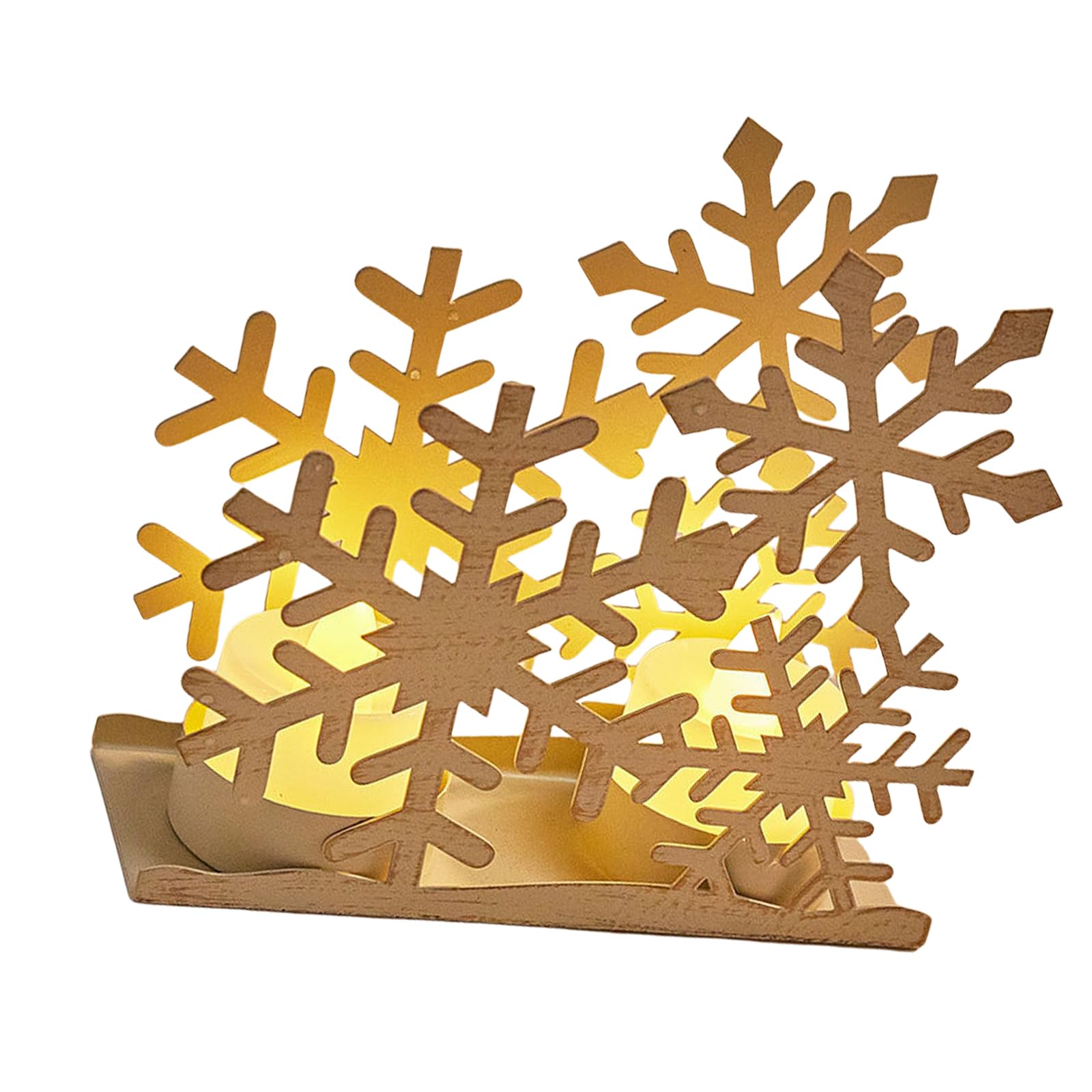 2Pcs Christmas Tealight Holders Iron Hollowed Snowmans Snowflake Vintage Stand for Themed Parties Candlestick Candlestick Holders