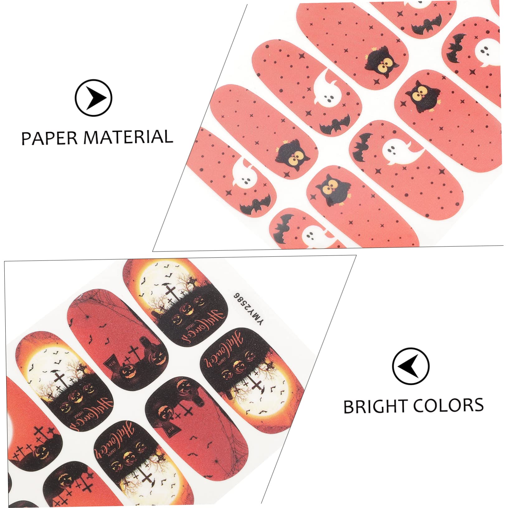 ABOOFAN 40 Fogli Adesivi Per Unghie Di Halloween Adesivi Ragno Applicazioni Per Unghie Di Halloween Decalcomanie Per ie Horror Impacchi Per ie Di Modello Manicure