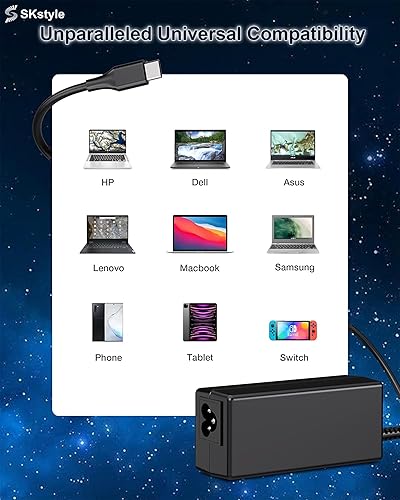 Miniatura 5 de 45W USB C Laptop Charger Replacement for HP Chromebook 14 13 11 G5, Envy x360, Spectre x360 13 15, EliteBook 840 G3 G5-8.8FT Type C Fast Charging