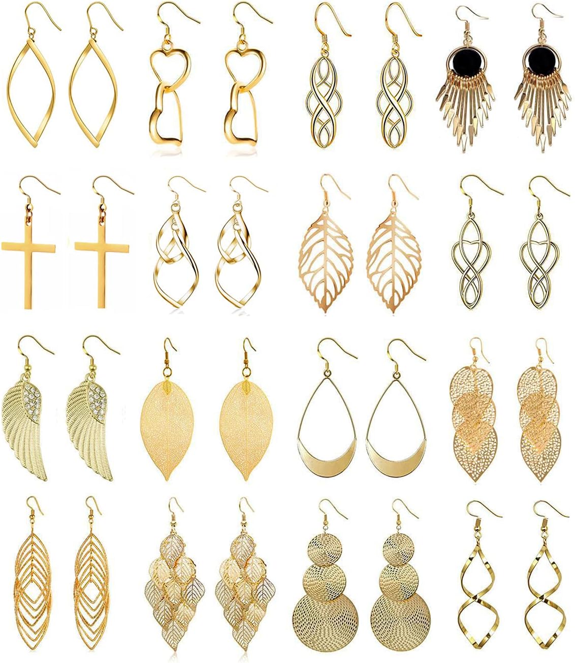 16 Pairs Drop Dangle Earrings for Women Wholesale Earrings Fashion Statement Boho Bohemian Earrings Set