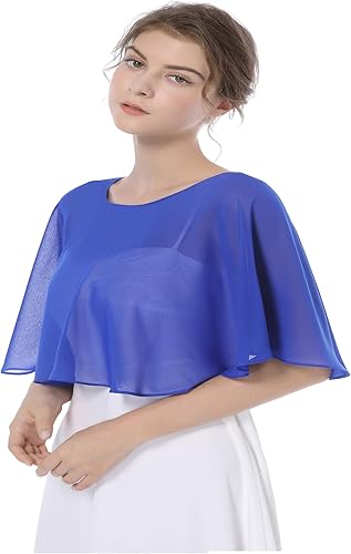 Miniatura 5 de Baoqiya Capelet nupcial de la boda de la gasa del cordón del encogimiento de chales y envolturas para el vestido de noche