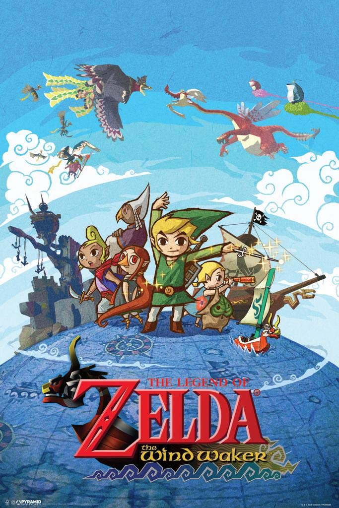 Laminated Zelda Wind Waker Map Poster Dry Erase Sign 12x18