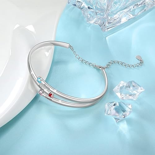 Miniatura 4 de Wendy Made Regalos para el día de la madre, pulseras de piedra natal personalizadas de 1 a 6 piedras de nacimiento, pulseras de oro para mamá e