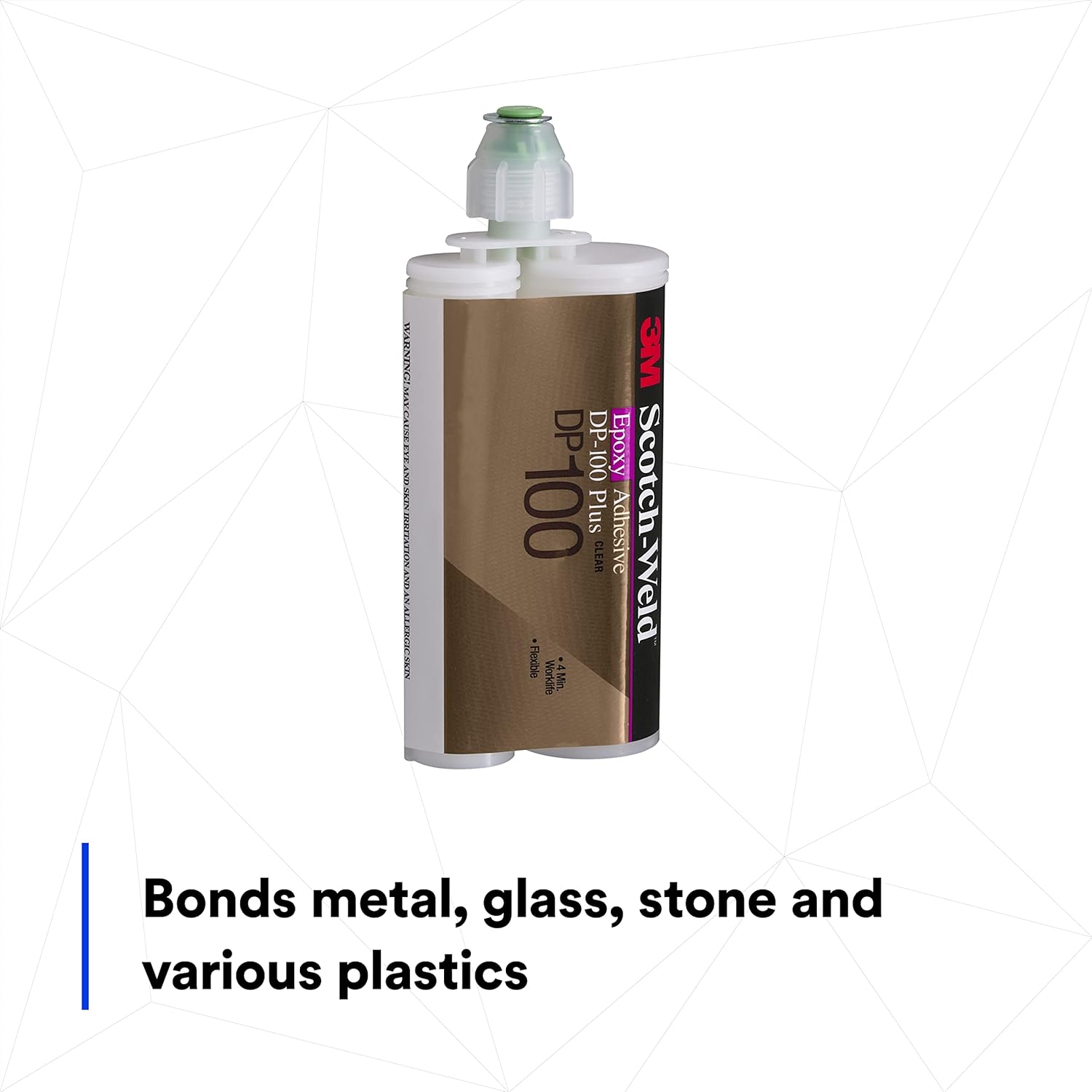 3M TALC Scotch-Weld Epoxy Adhesive DP100, Clear, Two-Part Fast Cure Rigid Epoxy, High Shear Strength, High-Flow, Low Viscosity, Self-Leveling, 200 mL (6.76 fl oz) Duo-Pak: Industrial & Scientific