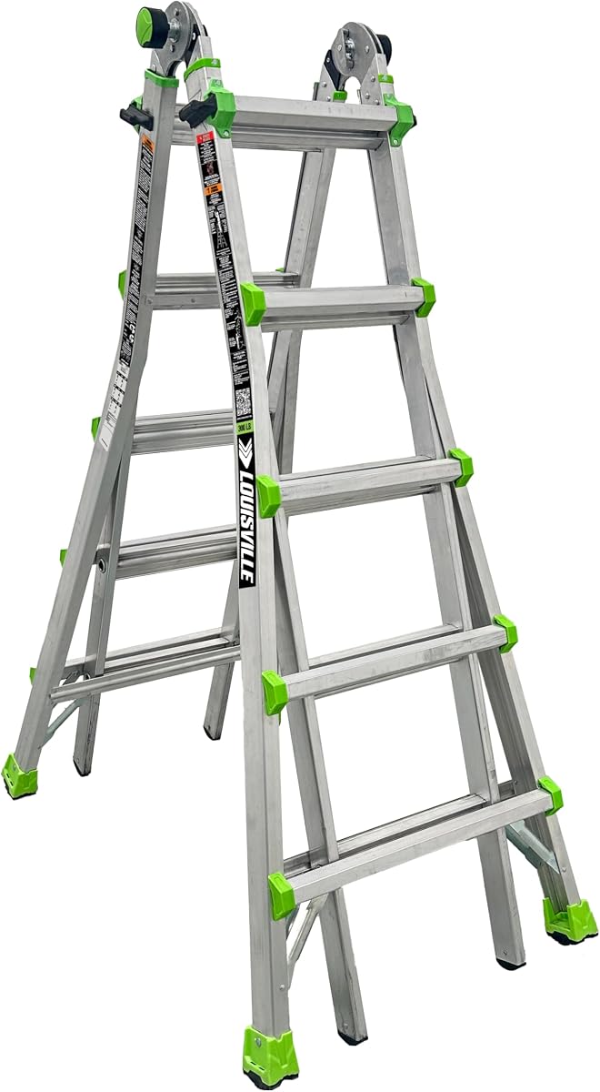 Escalera multiusos de aluminio de alcance de 22 pies Louisville, tipo IA, capacidad de carga de 300 libras, L-2099-22