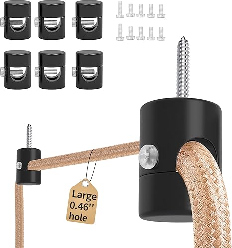 Miniatura 12 de Paquete de 6 ganchos de aluminio para colgar en el techo, ganchos de techo súper carga, ganchos de techo blancos para luces colgantes, gancho