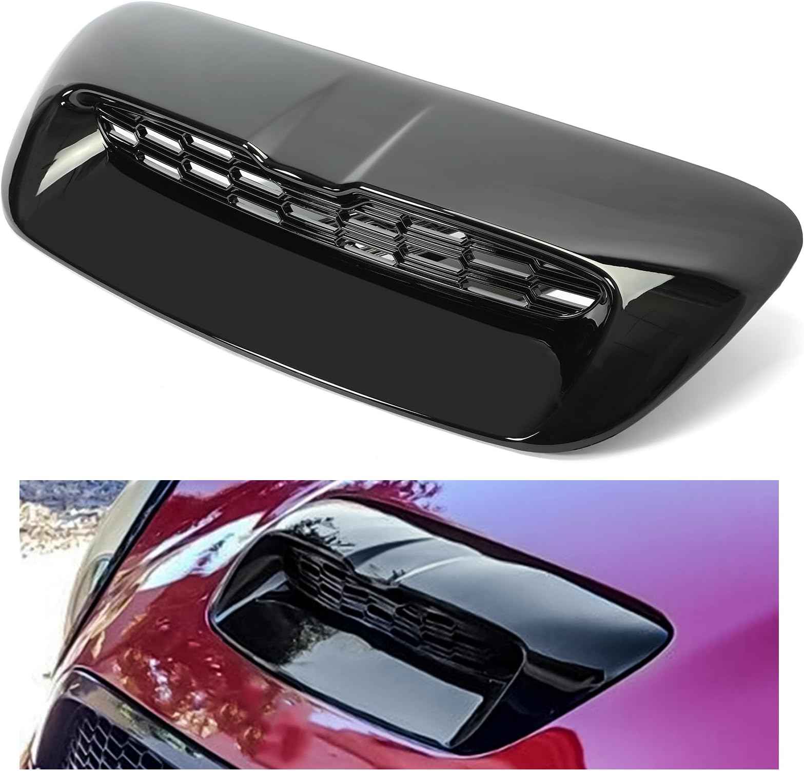 Kojem Hood Bonnet Air Intake Vent Scoop Cover Compatible with 2007-2013 Mini Cooper S R55 R56 R57 R58 R59 Black