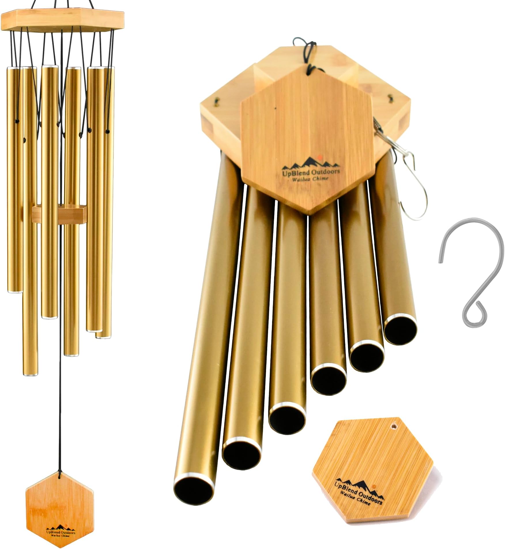 UpBlend Outdoors Wind Chimes for Outside - 29" Bronze Wind Chime Outdoor, Zen Garden Chimes for Outdoors, Tin Windchime, Decor Windchimes for Mom, Grandma, Gifts for Her