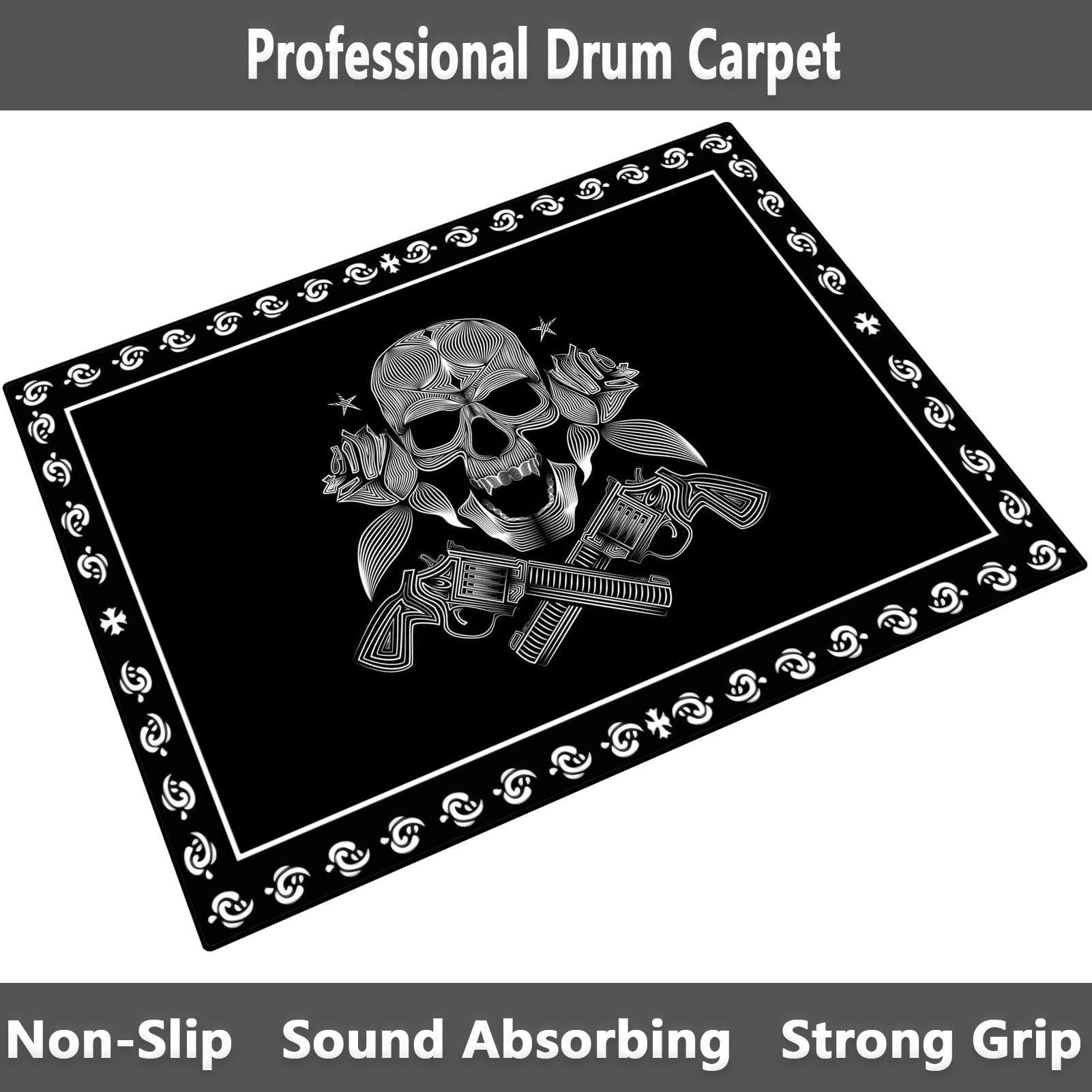 EYZO Drum Teppich Schlagzeug Teppich Trommel Schallschutz Teppich Schalldicht Matte für E Drum Schlagzeug Elektronisch Snare Teppich Snare Drum Musikinstrumente rutschfeste Teppiche, 160CMx120CM