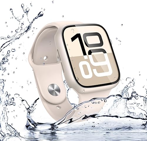 Miniatura 44 de Misxi [Paquete de 2] - Funda impermeable con botón para Apple Watch Series 6, SE, Series 5, Series 4 de 40 mm, funda protectora anticaídas de 1