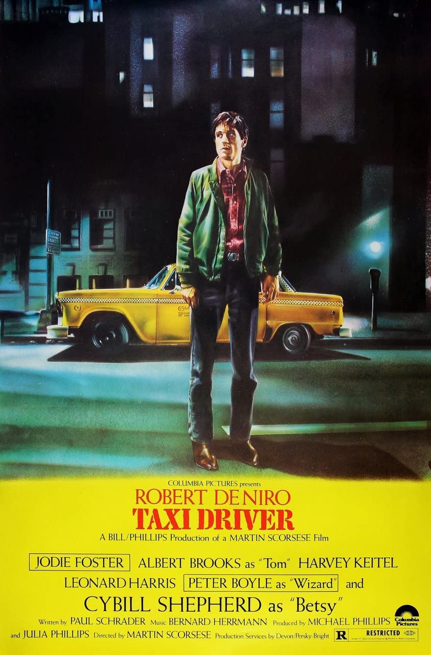 Taxi Driver Deniro Robert Poster A0 - Movie Art Poster in Various Sizes for Living Room or Bedroom Ideas. Borderless Cult Film Images Classic Iconic 70s 80s 90s Vintage Retro Home Wall Decor Pictures