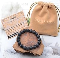 Vista 330 de MASSIVE BEADS Pulsera elástica de yoga hecha a mano con piedra natural, cristal curativo, energía, regalos para adultos unisex de 0.157 in, 0.236