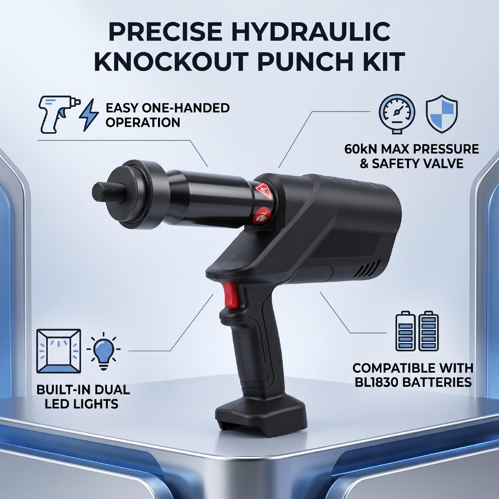AMONIDA Elektryczny Hydrauliczny Zestaw Przebijakow do Akumulatora BL1815