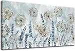 Mountain Lake Canvas Wall Art Splash Landscape Canvas Pictures Black and White Landscape Painting Living Room Bedroom Decor Spirit Island with Monkhead Mountain Mount Warren Maligne Lake 120L x 60W cm