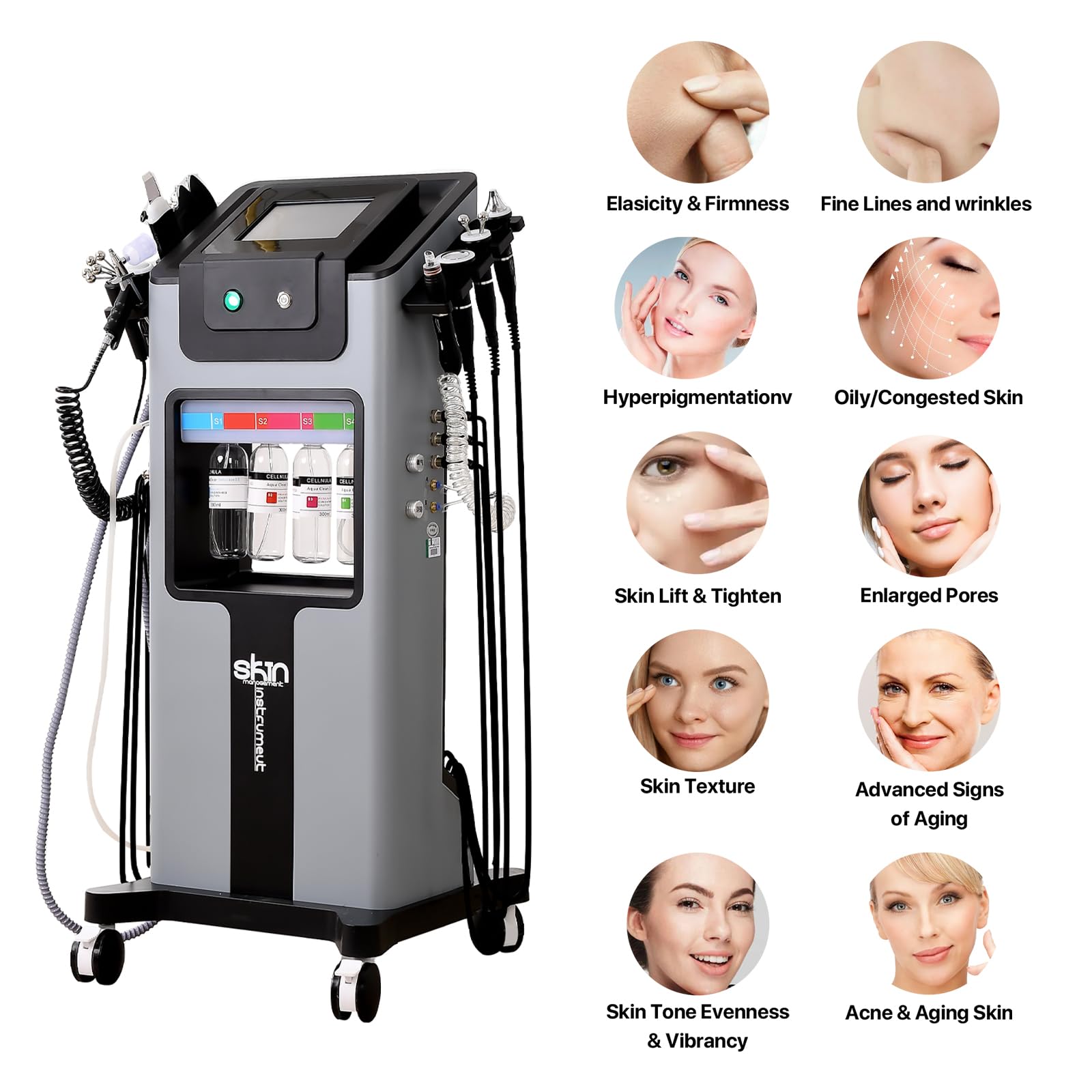 Hydro Oxygen Beauty Device - wielofunkcyjna maszyna do pielęgnacji twarzy 10 w 1 do czyszczenia skóry i zabiegów spa w domu