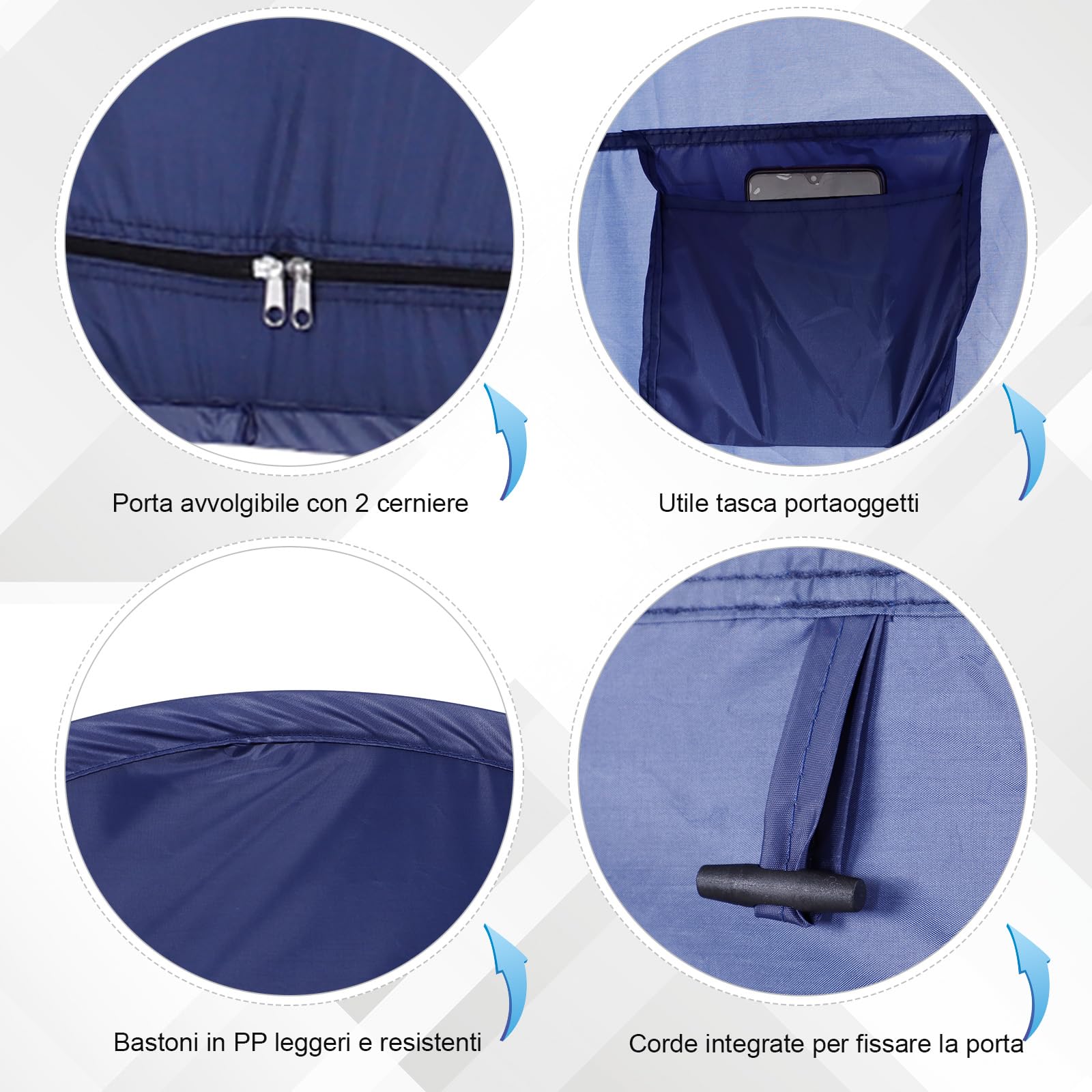 Outsunny Tenda da Doccia Pop Up Impermeabile 100x100x185 cm
