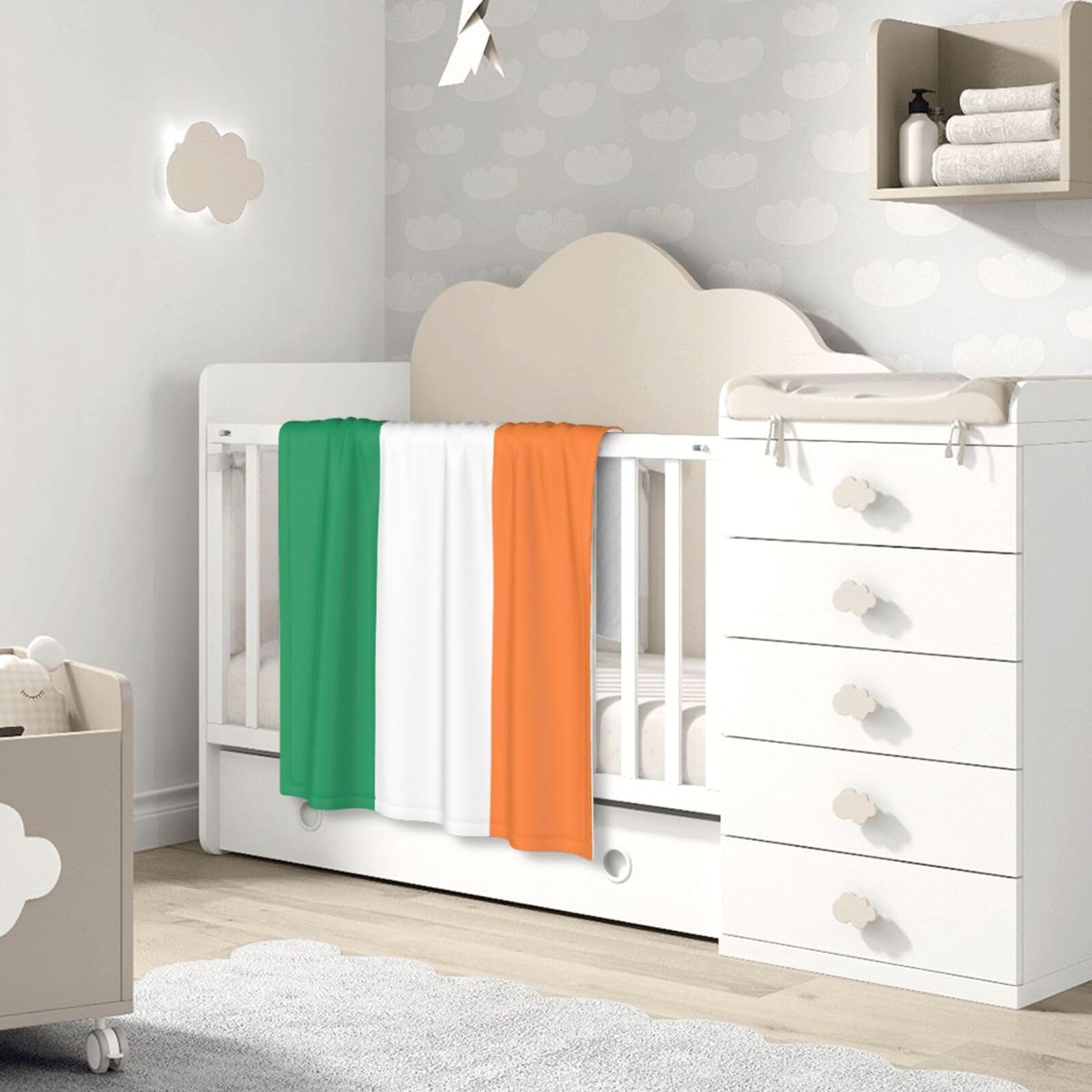 Baby Irish Flag Printed Blanket, Soft and Comfortable, 30 x 40 inch Size, Suitable for Cribs, naps or Daycare. — view 2