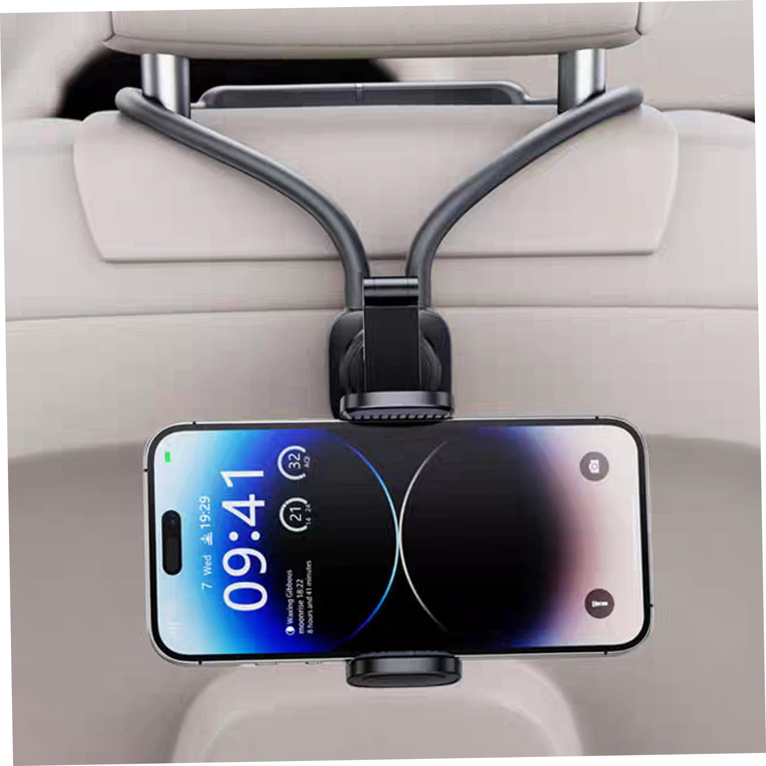 Supporto per tablet per poggiatesta, supporto sicuro per tablet da auto con vista regolabile Installazione senza attrezzi Elementi essenziali per viaggi su strada per bambini in auto