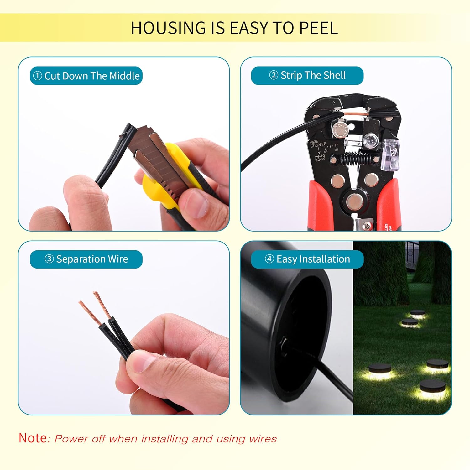 Lucky TL 14/2 Low Voltage Landscape Wire 200 Feet, 14 Gauge 2 Conductor, Outdoor Waterproof, Direct Buried Landscape Lighting Wire, Pure Copper Making (200FT) - Image 4