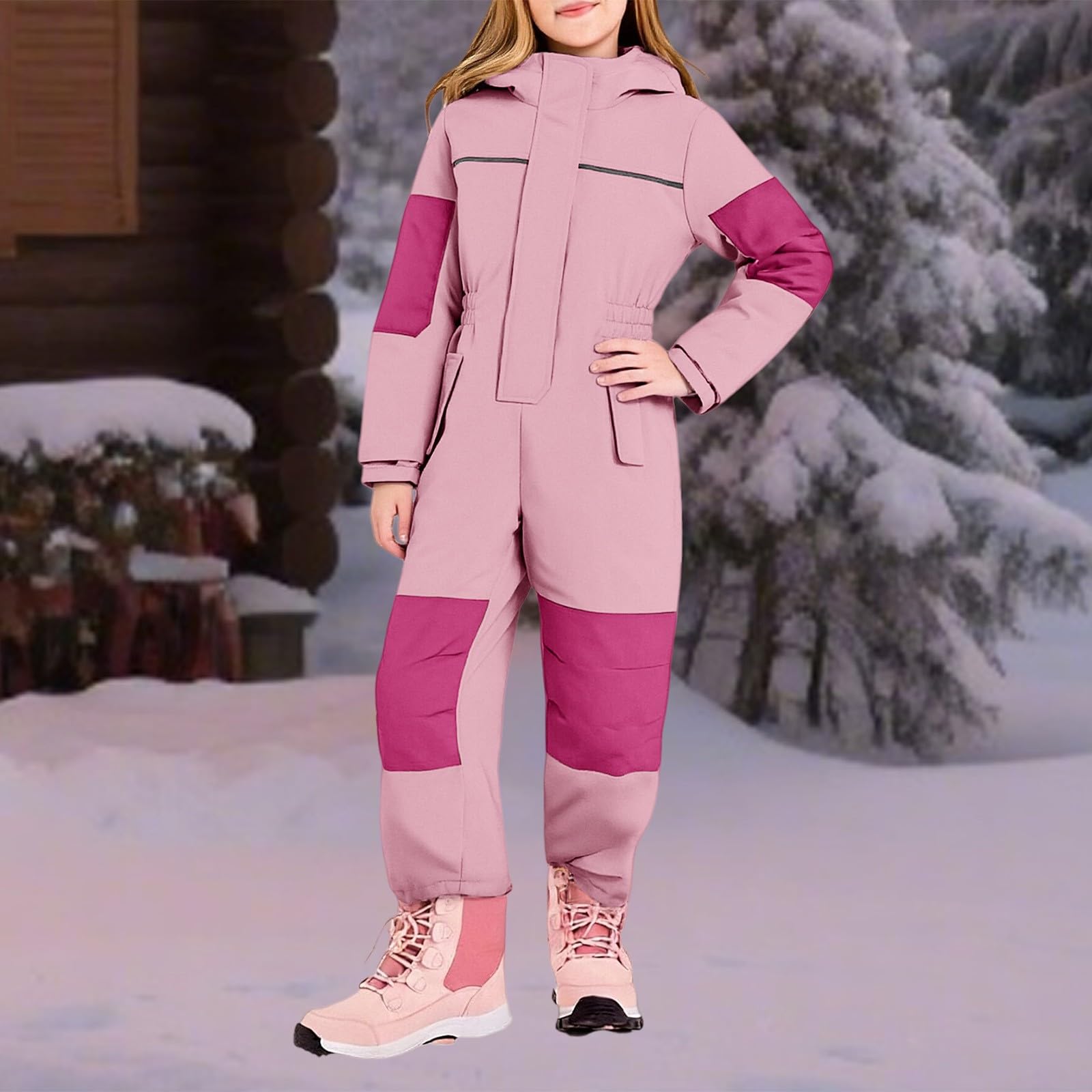 HEONSATI Completo Neve Bambini Tuta Da Sci Intera Bambine E Ragazze Tute Da Neve Apertura Con Cerniera Unisex Completo Sci Di Un Pezzo Impermeabile E Traspirante Tute Antivento Per Bambino Outdoor