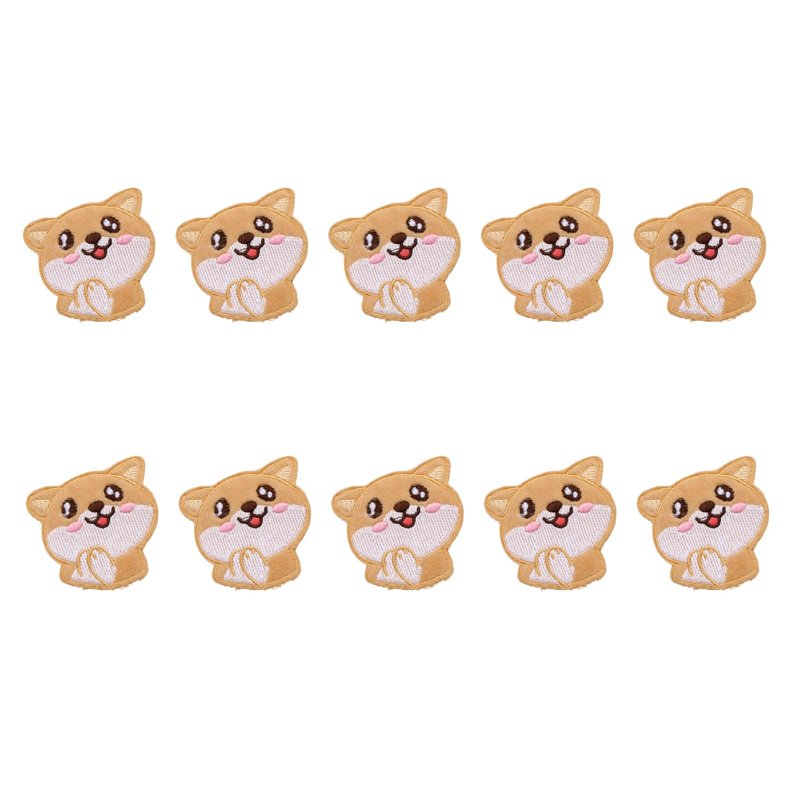 Jazuaiao 10Pcs Dog Embroidered Iron on Fabric Patches Adhesive Embroidery Applique for Kids Clothing Backpacks Hat Bag Sewing Dog Iron on Patches