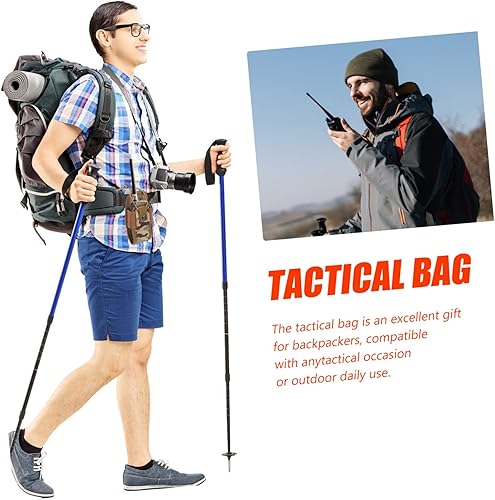 Miniatura 9 de SUPVOX Walkie Talkie Bag Fanny Packs for Women Leather Adjustable Belts for Men Leather Fanny Pack Molle Radio Pouch Radios Holster Radio Pouch Bag