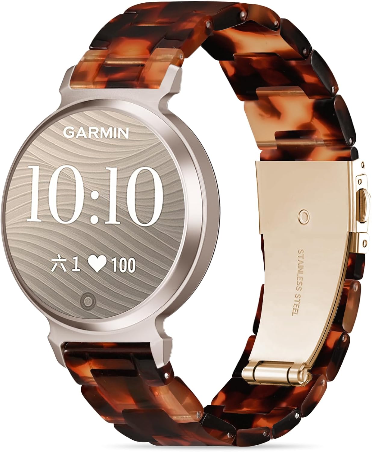 Compatible with Garmin Lily 2 Active Watch Band Resin, 14mm Wristband Bracelet Replacement Strap for Lily 2/2 Classic/2 Active Smart Watch Accessory for Women with Stainless Steel Buckle