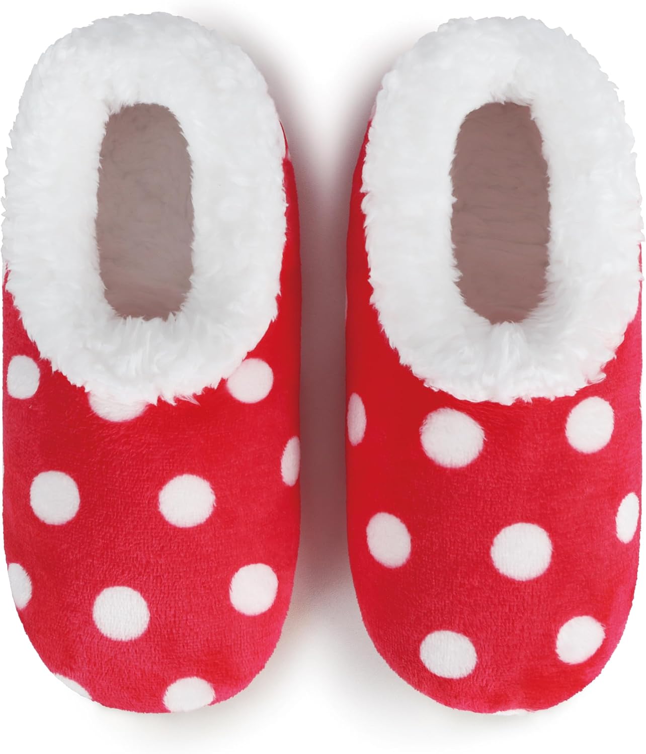 Snoozies Faux Fur Polka Dots Slippers for Women