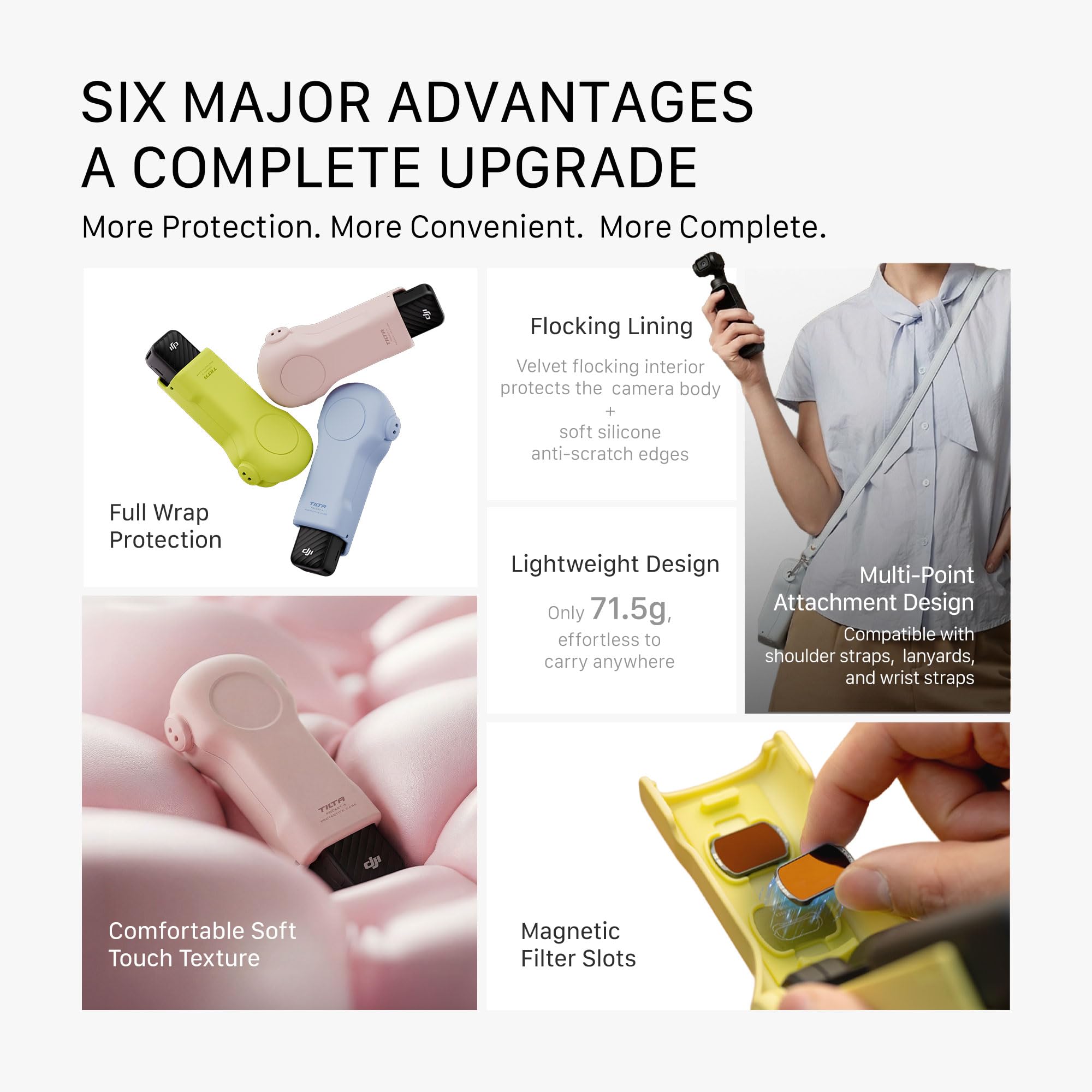 Tilta Pocket 4 Protective Case with Carabiner, Sangle INCL, Hard Shock Resistant Cover Compatible with DJI Osmo Pocket 4, Coque Rigide – Peut contenir 3 filtres Standards, Vert Citron TA-T96-PTK-LG