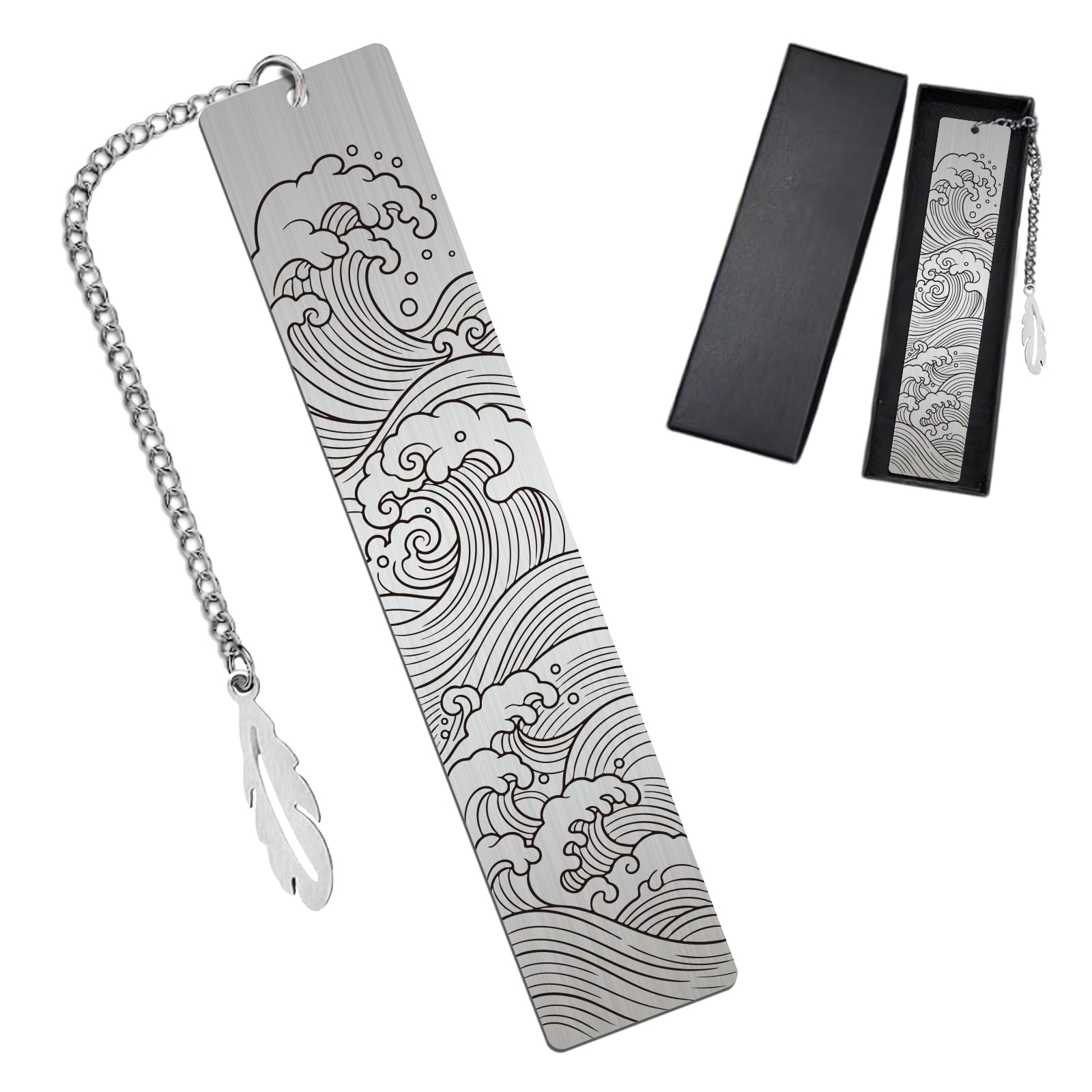 Peacoblue Japanese Ocean Waves Metal Bookmark, Book Mark for Readers