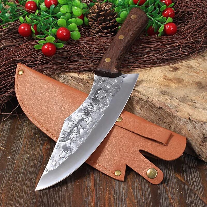 Meat Cleaver Knife, Kitchen knife Slaughter cut knife household chef's knife slaughter pigs, cattle and sheep skinned meat deboning meat cutting