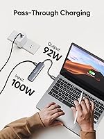 Vista 4 de Hub USB C, adaptador multipuerto USB C 5 en 1 a HDMI, 100 W PD, 3 puertos USB 3.0 para MacBook Pro, MacBook Air M1/M2, iPad Pro, Surface Pro, XPS