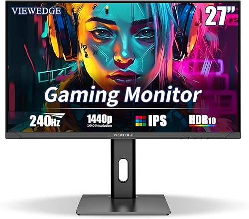 Miniatura 2 de Viewedge Monitor de juegos de 27 pulgadas QHD (2560x1440p) 240Hz, monitor de computadora, pantalla IPS HDR10 de 1ms DisplayPort HDMI 2K vertical,