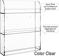 Vista 4 de AMT - Estantes acrílicos para esmalte de uñas para pared. Pantalla transparente de esmalte de uñas. Organizador de aceites esenciales. Capacidad