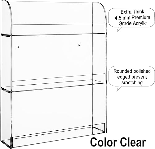 Miniatura 4 de AMT - Estantes acrílicos para esmalte de uñas para pared. Pantalla transparente de esmalte de uñas. Organizador de aceites esenciales. Capacidad