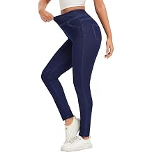 Hatant Stretchy Jeans for Women High Waist Jeggings Tummy Control Slim Fit Skinny Jeans Pull on Leggings with Pockets Casual