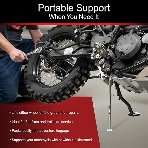 Tusk MotoCrutch Motorcycle Stand Adjustable Kickstand Support (1119 in), Zinc-Plated Heavy-Duty Steel
