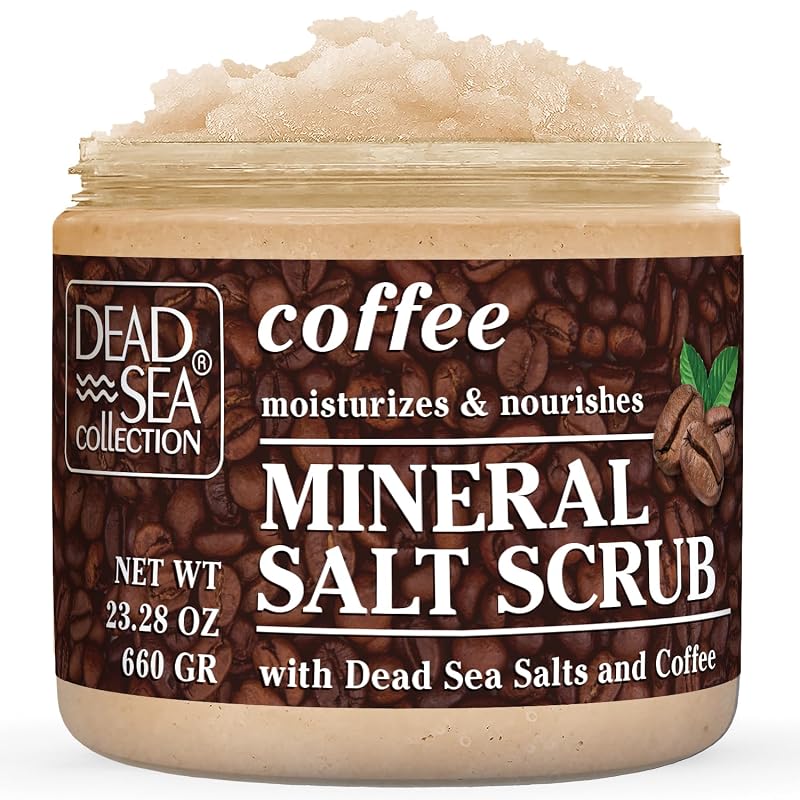 Esfoliante corporal de sal com fragrância de café Dead Sea Collection, com óleos puros e minerais do Mar Morto, 660 g
