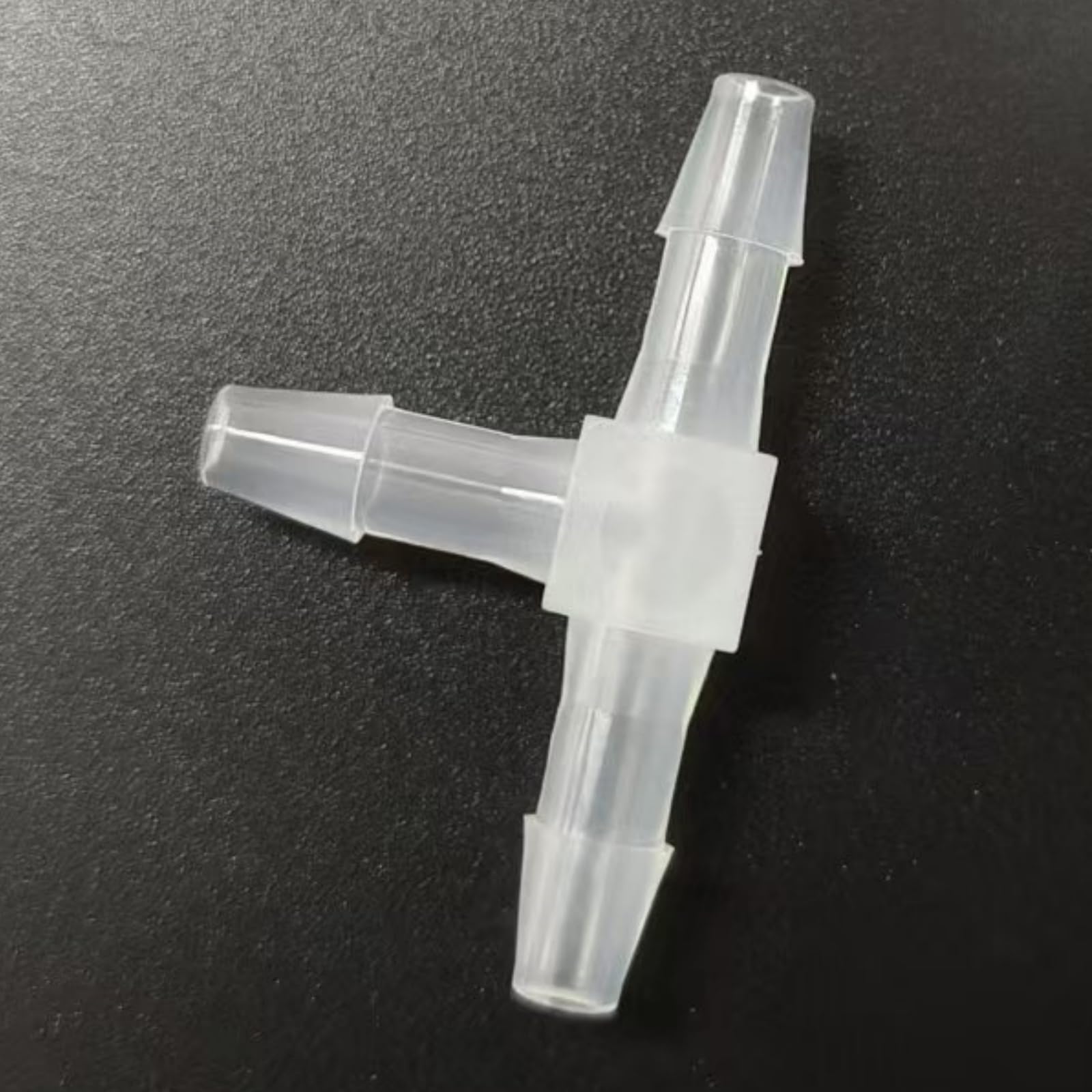 Równa 3-kierunkowa złączka trójnikowa do węża w kształcie litery T — 25 szt., trwały plastikowy adapter wielokrotnego użytku z PP do laboratorium(4.8mm 3/16inch Sq)