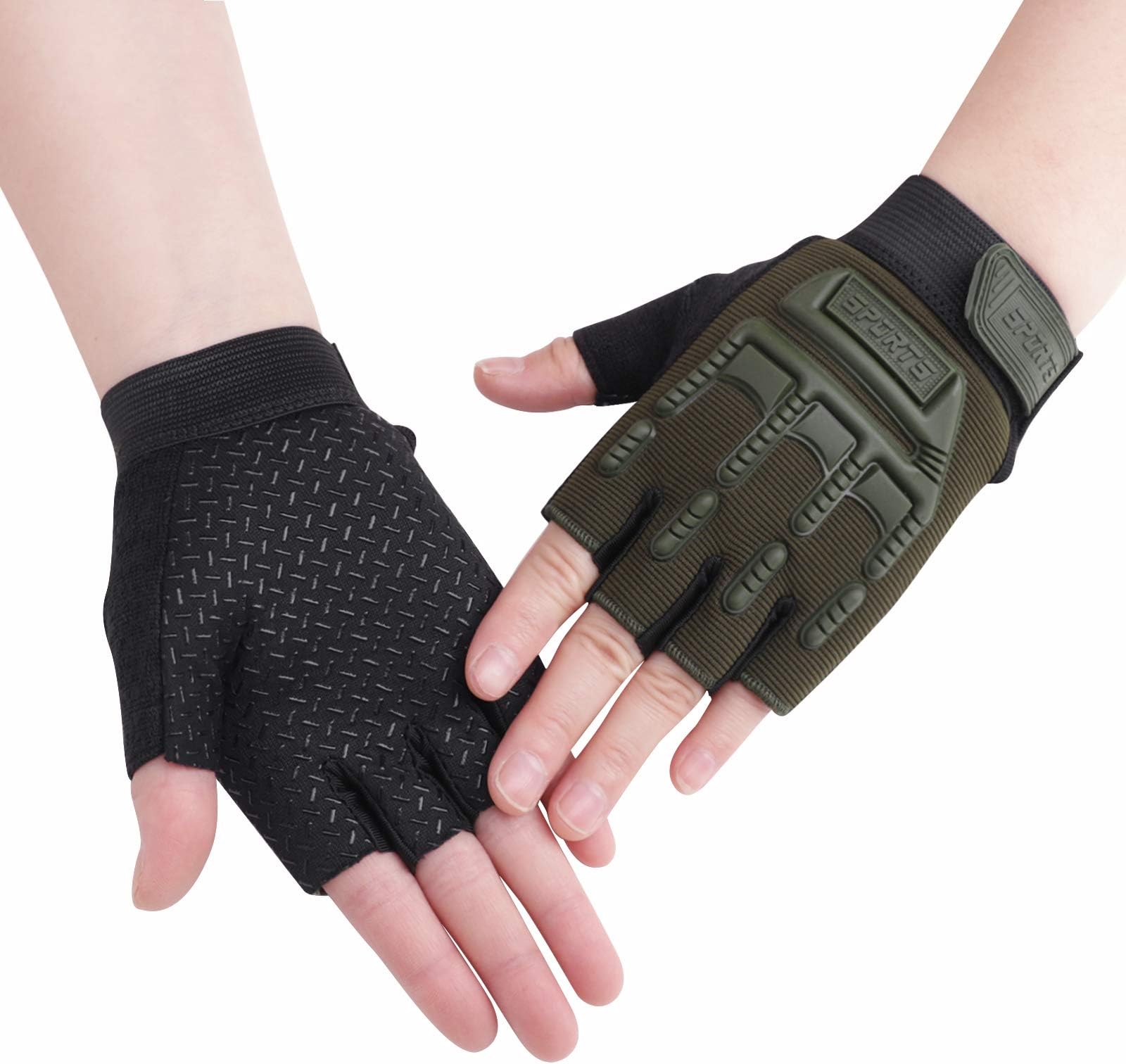 Kids Half Finger Cycling Gloves - Breathable Non Slip Bike Riding Gloves with UV Protection for Boys & Girls Aged 6-10