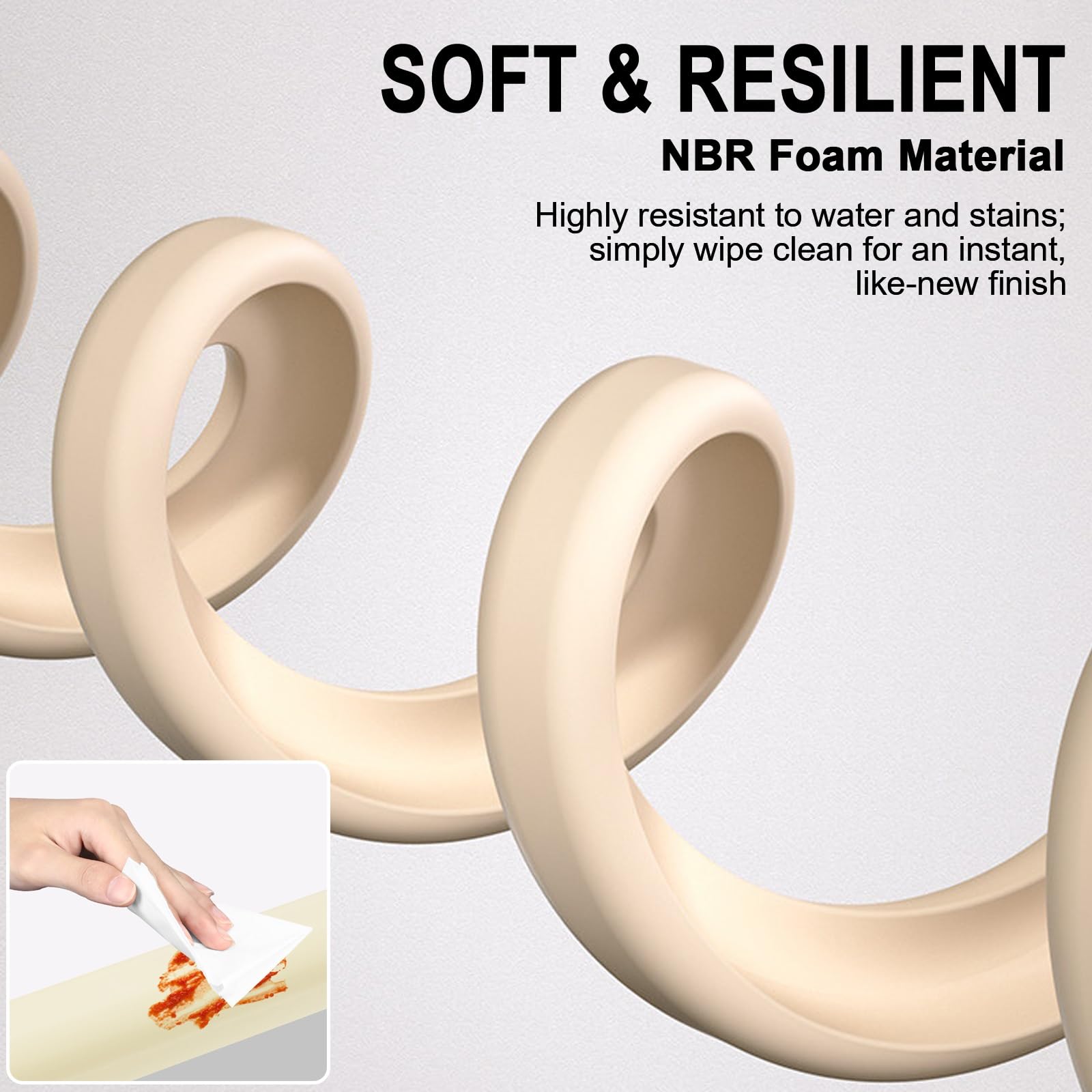 Paraspigoli Muro a Forma di L, Materiale NBR, con Retro Autoadesivo, para Spigoli per Mobili, Resistenti e Antistrappo, per Tavolo, Scrivania, Armadio, Letto(Red,20m)