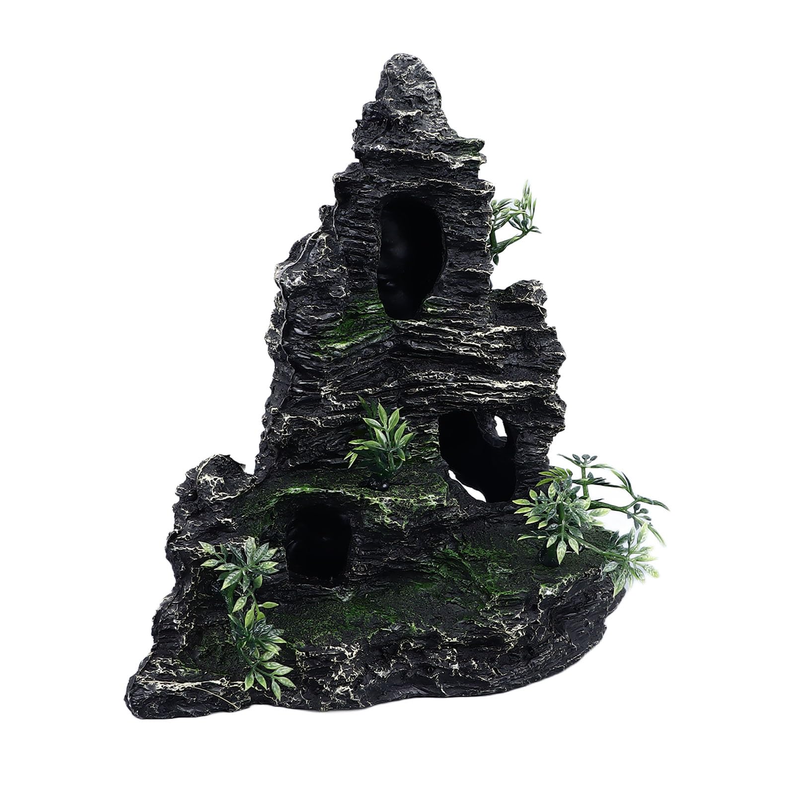Decorazione per acquario a forma di roccia, grotta in resina per l’allestimento dell’acquario con nascondiglio, pietra dal realistico aspetto montano adatta sia agli acquari