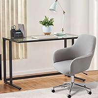 Vista 2 de silla giratoria con reposabrazos para comedor, funda para silla de oficina elástica con respaldo medio, funda para silla de escritorio, protector