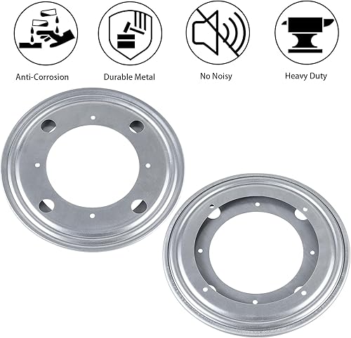 Miniatura 5 de HSTECH Lazy Susan de 8 pulgadas, placa de rodamiento giratoria de 400 libras resistente para mesa giratoria, funda de libros, bandeja de servir,