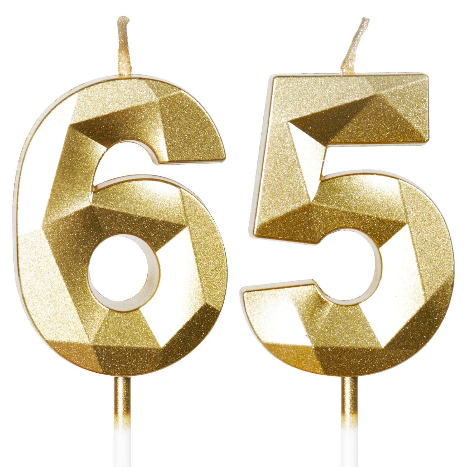 Yiran 50th Birthday Candles, Gold Number 50 Happy Birthday Candles, Cake Topper Decorations for Birthday Party, Wedding Anniversary Celebration Supply — view 165