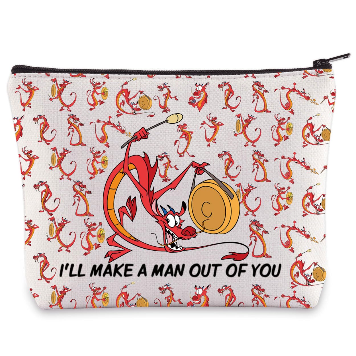 WZMPADragon Mushu Cosmetic Bag Mu LAN and Mushu Inspired Gift I’ll Make a Man Out of You Mushu Travel Pouch Bag Mushu Merch (I’ll Make a Man)